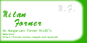 milan forner business card